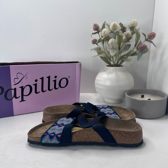 Papillio by Birkenstock Cosma Aztec Dark Blue Sandal 323363 Women 5 NWB Narrow - Picture 7 of 10